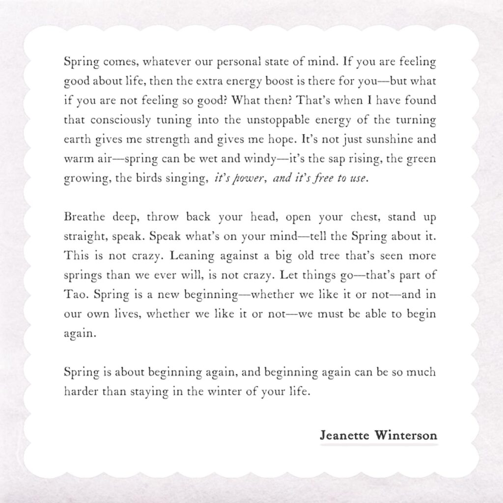 Jeanette Winterson on Spring