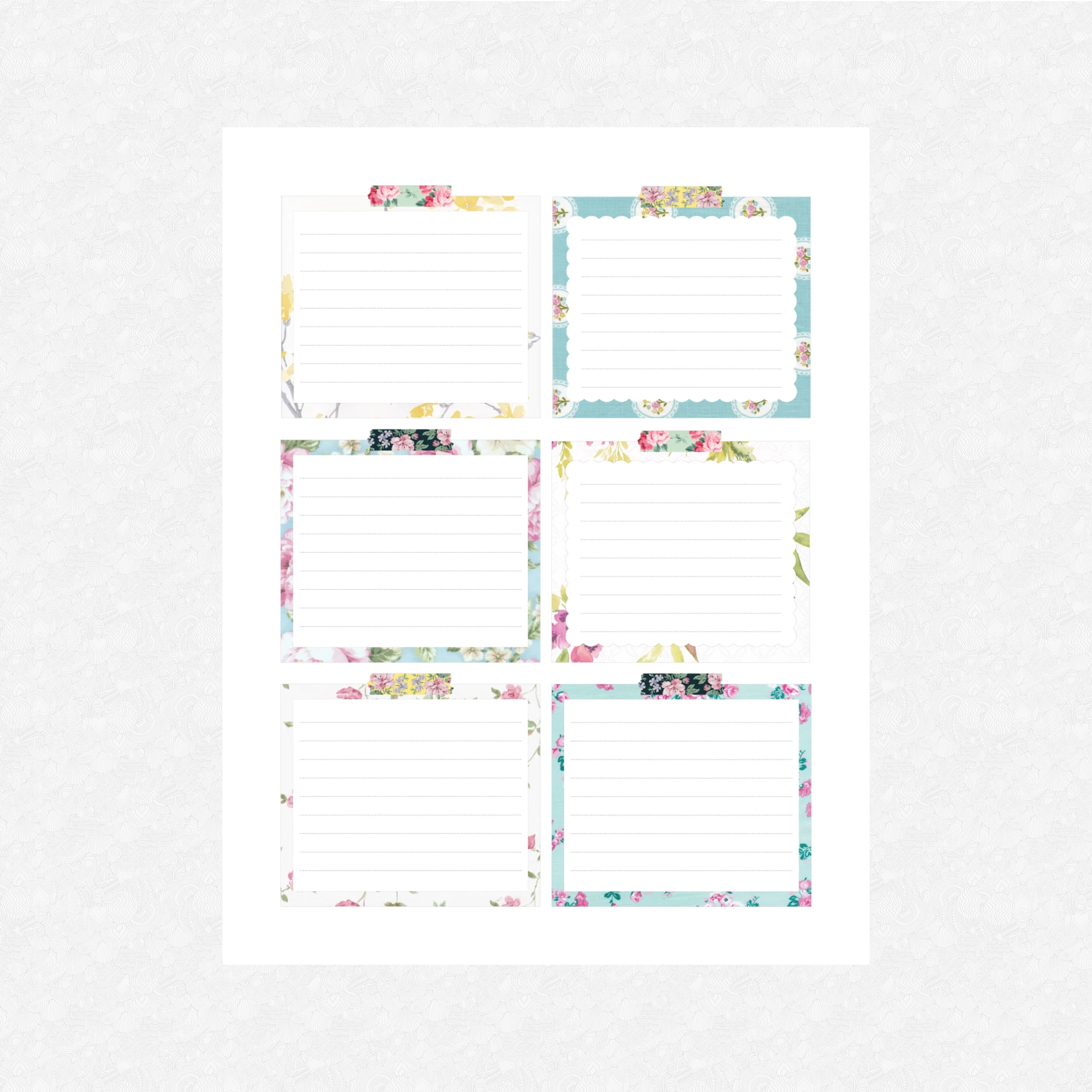 Shabby Notecards Printable